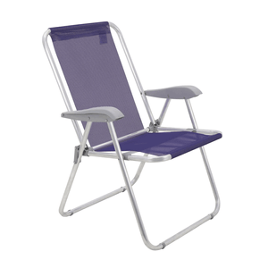 Cadeira De Praia Creta Master Em Aluminio Com Assento Roxo - Tramontina