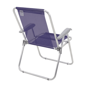 Cadeira De Praia Creta Master Em Aluminio Com Assento Roxo - Tramontina