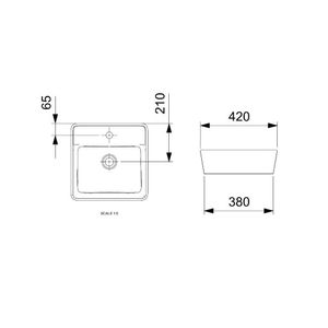 Cuba Branco Apoio Quadrada C/mesa Optica 42,0x42,0  - Roca Louça