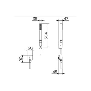 Ducha Manual Joelho 90  Square Ouro Polido - Docol