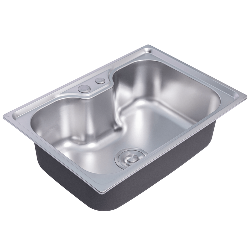 cuba cozinha gourmet aco inox luxo com valvula 60 x 42 cm  levo