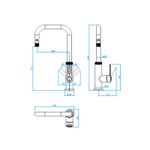misturador monocomando urban industrial inox cozinha mesa bica movel quadrado 10 a 40mca  deca