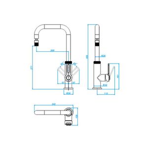 Misturador Monocomando Urban Industrial Inox Cozinha Mesa Bica Movel Quadrado (10 A 40mca) - Deca