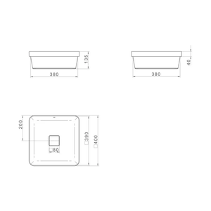 Cuba Slim Branco Sobrepor Quadrada  40,0x40,0x13,5 Cm - Deca