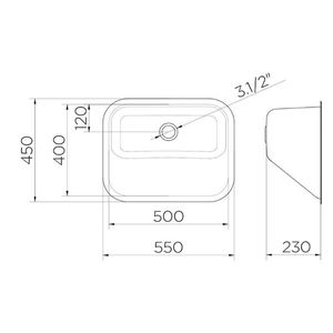 Tanque Inox Alto Brilho 32l Embutir/sobrepor C/val 3 1/2 55x45x23 - Docol