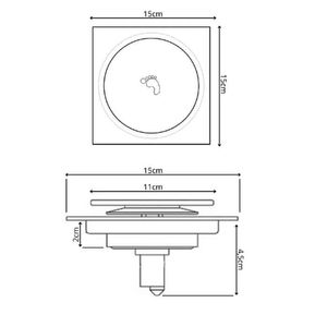 Ralo Click Quadrado Rose 15x15 - Simmetria