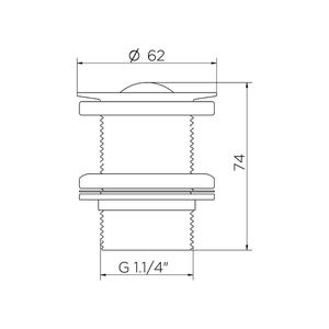 Valvula De Escoamento Cromado P/tanque 2. 1/2 - Mekal