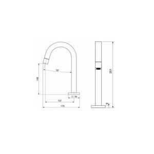 Torneira Tube Quadratta Cromado  Lavatorio Bica Baixa Mesa 1/4 - Ouse Matais