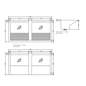 Tanque Decoralita Premium Cinza Quadrado 120x60 - Decoralita