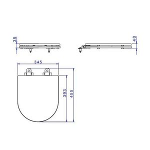 Assento Poliester Slow Close Axis/quadra Ebano Fosco - Deca