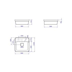 Cuba Slim Branco Sobrepor Quadrada C/ Mesa 40,0x40,0x13,5 Cm - Deca