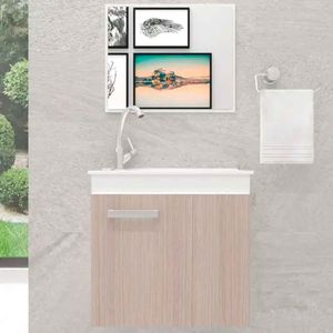 Kit Espelheira+balcao Bari Branco C/griggio 450x430x350 (ec) - Gabinetto