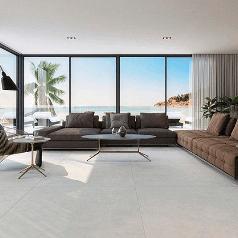 porcelanato tribeca nebbia satin esmaldado retificado 90x90  biancogres
