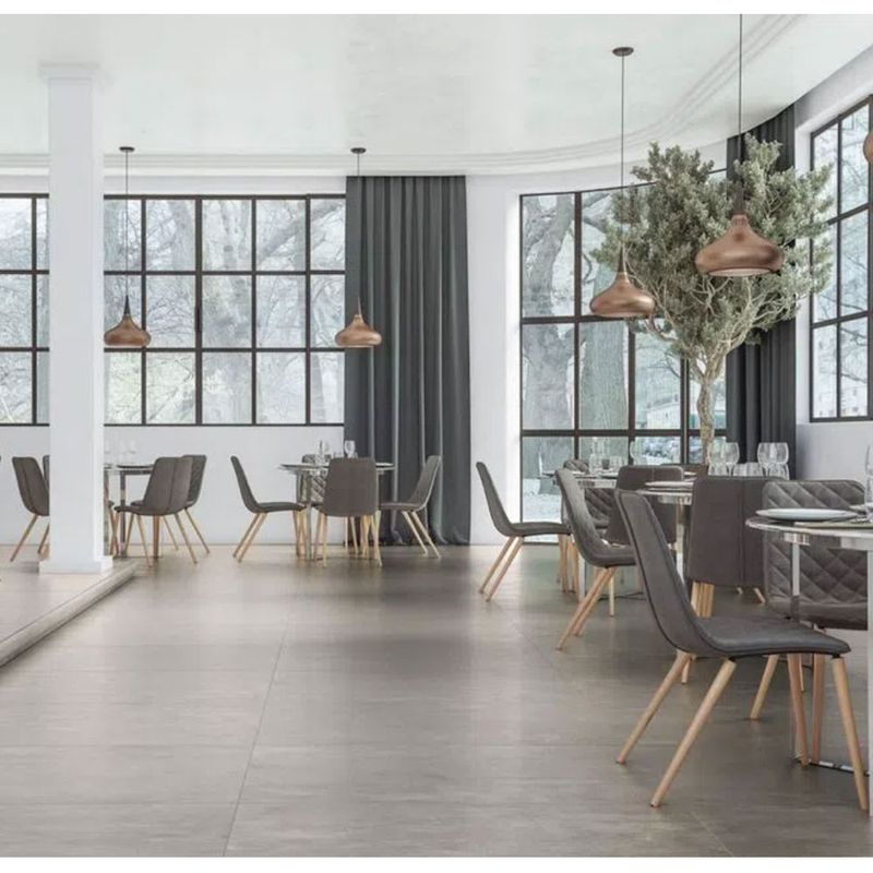 porcelanato district gray plus acetinado esmaltado retificado 83x83  embramaco