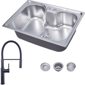 Kit Cuba Cozinha Gourmet E Valvula Com Monocomando Black - Levo