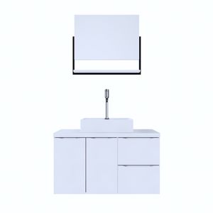 Kit Espelheira+balcao Safira Branco 800x460x450  (ec) - Gabinetto