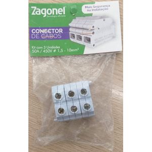 Kit Conector De Cabos 50a/450v 1,5 / 10mm - Zagonel