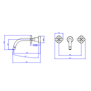 Misturador Lavatorio Parede Duna Classica Black Matte - Deca