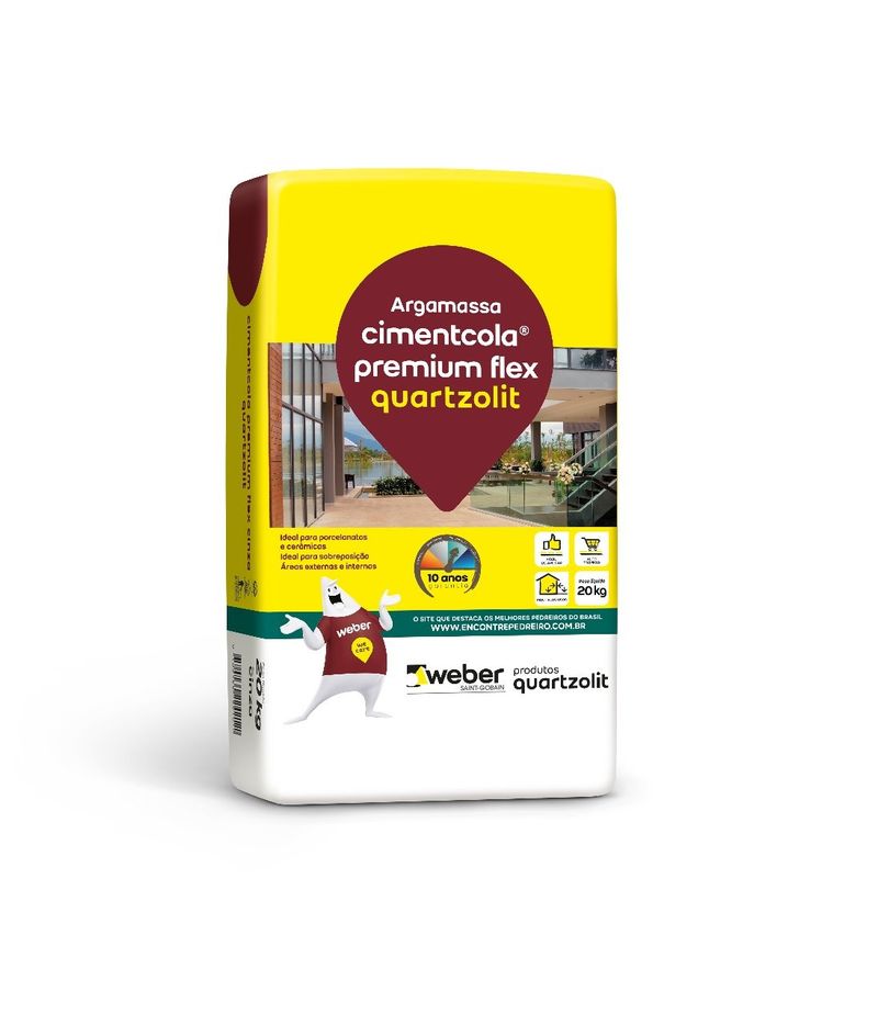 argamassa cimentcola premium flex cinza 20kg  porc e pisopiso externo  quartzolit