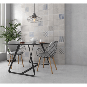 Piso Patchwork Cinza Acetinado Decor Hd557016 Esmaltado Bold 58,0x58,0 - Bellacer