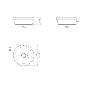 Cuba Slim Branco Sobrepor Redonda 40,0x40,0x13,5 Cm - Deca