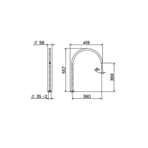 Bica Para Lavatorio De Mesa Mix&match Grafite Escovado 560mm - Docol
