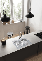 cuba cozinha gourmet aco inox luxo com valvula 60 x 42 cm e tabua  levo