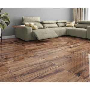 Piso Rovere Brown Polido Pr874000  Esmaltado Retificado 74,5x74,5 - Bellacer