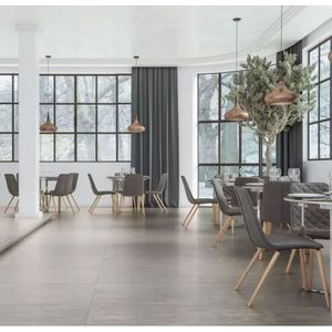 Porcelanato District Gray Plus Acetinado Esmaltado Retificado 83x83 - Embramaco