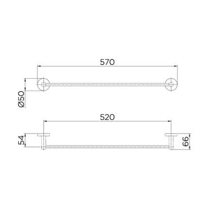 Porta Toalha 60cm Orbita Chrome - Levo
