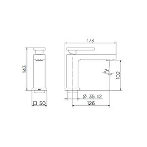 Monocomando Para Lavatório De Mesa New Edge Cobre Polido - Docol