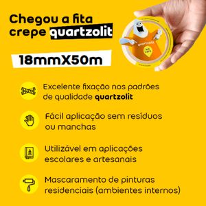 Kit Fita Crepe Uso Geral 18mmx50m - Quartzolit