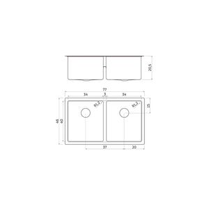 Cuba De Embutir Design Collection Quadrum 2c Aço Inox Com Acessorios  - Tramontina