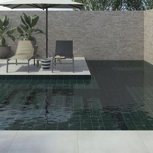 Revestimento Venda Onda Verde Musgo Brilhante Esmaltado Bold 20x20 - Eliane