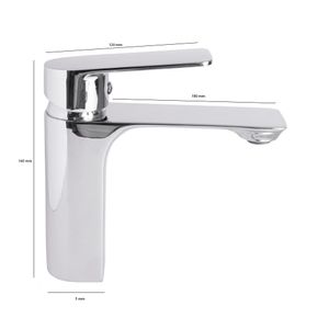 Steel Chrome Monocomando Lavatorio Mesa Bica Baixa - Levo