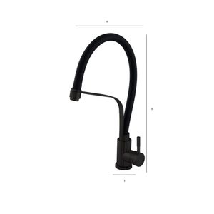 Monocomando Midnigth Bica Color  Black Flexivel 9203002 Cozinha - Pevilon