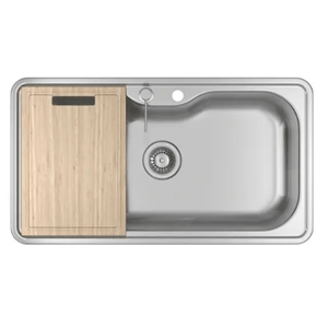 Cuba De Cozinha Retangular  Facile Inox  Com Deck E Acessorios 80x40cm - Deca