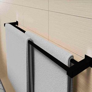 Porta Toalha Quadrato Black Duplo 60cm - Levo