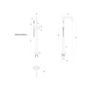 Misturador Monocomando Piso P/ Banheira Bica Quadrado Deca You Black Matte - Deca
