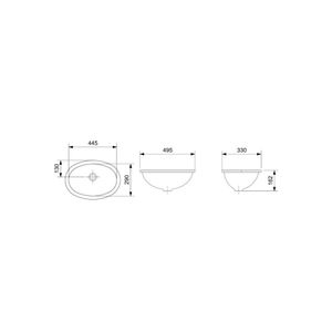 Cuba Branco Embutir Oval 49,0x32,5 Cm - Celite