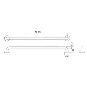 Barra De Apoio Reta Inox Polido 40 Cm (pne) - Leve Vida