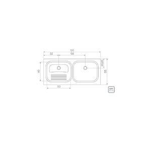 Hera Tanque Duplo De Apoio Duo Plus C/ Valvula 37 L 120x55 Cm (94406117) - Tramontina