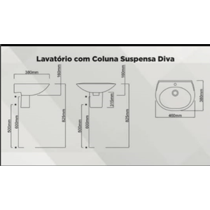 Coluna Para Lavatório Diva Branca - Onix Louças