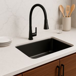 Pavia Monocomando Cozinha Goumert Bica Flexivel Black Escovado - Ouse Metais