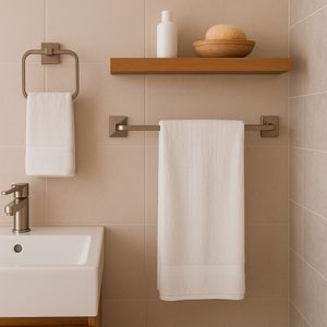 Toalheiro Quada Niquel Escovado 45cm - Crismoe