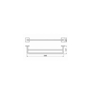 Toalheiro Duplo Quada Niquel Escovado 60cm - Crismoe