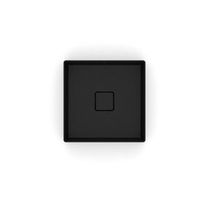 Cuba De Apoio Quadrada S/ Mesa Terra Matte Black 350x350 - Roca Louça
