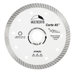 Disco De Corte Diamantado Porcelanato 110mmx1.4mm - Multicerto