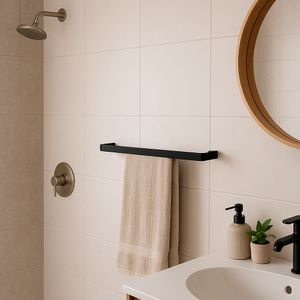 Toalheiro Spirit Preto Simples 30mm - Zen Design