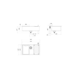 Cuba De Cozinha Retangular Com Acessorios Suprema Inox 75,0x40,0x20,0 Cm - Deca